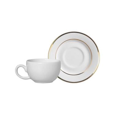 Imagem de Xicara De Café Com Pires Relevo Ouro Alleanza 6 Peças