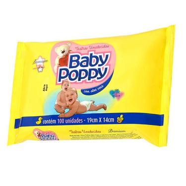 Imagem de Toalha Umedecida Premium Baby Poppy Com 100 Unidades
