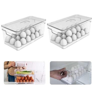 Imagem de OU OF150NT Kit Com 2 Organizadores de Ovos Clear Fresh 36 Un Porta Ovos com Tampa e Alças Laterais