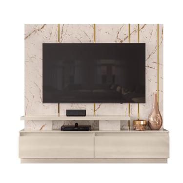 Imagem de Home Theater Estante Apolo para TV 75 com Gavetas Calacata/ Off White - Madetec