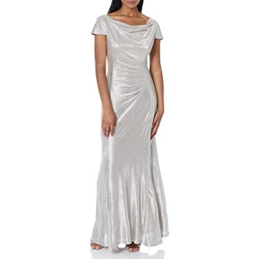 Imagem de Adrianna Papell Vestido feminino de malha metálica, Alabastro, 40