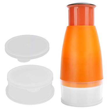 Imagem de Cortador doméstico de aço inoxidável, picador manual, espremedor manual, alho e gengibre, cortador doméstico com 2 peças de caixa de plástico (laranja)