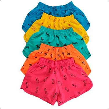 Imagem de Kit 4 Shorts Feminino Tactel Estampado 2 Bolsos Blogueirinha TAMANHO:G;COR:VARIADA;GENERO:FEMININO