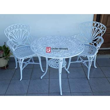 Imagem de Conjunto de Mesa Para Jardim Primavera com 2 Poltronas em Alumínio Fundido Unifer Móveis