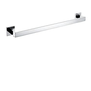 Imagem de Barra de toalha simples de aço inoxidável Suporte de toalheiro quadrado Toalha de cozinha Fome Prateleira de chuveiro Acessórios de banheiro Prata preta, Barra de toalha A7