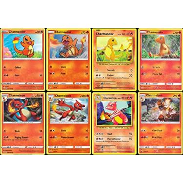 Imagem de Charmander & Charmeleon Lote de 8 cartas - Burning Shadows Evolutions Hidden Fates Vivid Votage