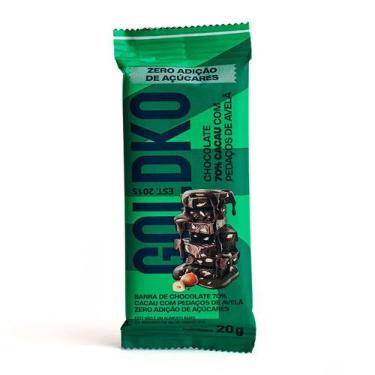 Imagem de Chocolate Goldko 70% Cacau Com Avelã Zero Açúcar 20G