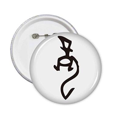 Imagem de Bones Inscriptions Broche de dragão do zodíaco chinês Emblema de botão Decoração 5 peças