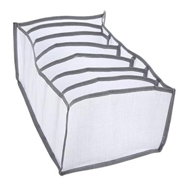 Imagem de 7 Grelhas Organizador de Roupas Armário de Grande Capacidade Organizador de Roupas Tecidos Economizador de Espaço Organizador de Armazenamento de Roupas Empilhável Inodoro 34,5 X 23 X 16,5cm (7 Grades Brancas)
