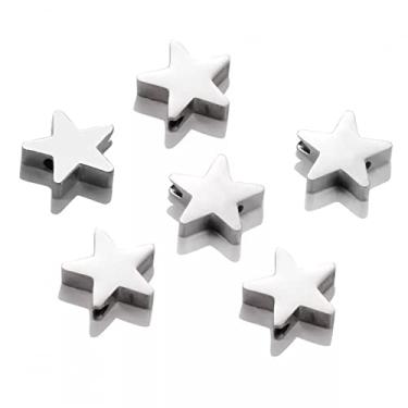 Imagem de CNBPIC 5Pcs Pentagrama Forma Contas de Metal Estrela Diy Para Pulseira Colar Joias Fazendo