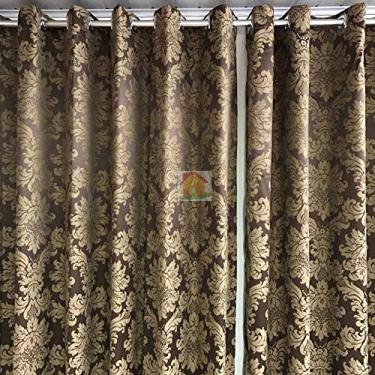 Imagem de Cortina Jacquard Blackout Marrom 2,80m X 2,30m