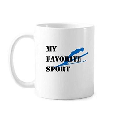 Imagem de Caneca de cerâmica Like Sports Fitness Balanced Ski Caneca de cerâmica Café Porcelana Talheres