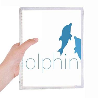 Imagem de Caderno de dois golfinhos Blue Ocean Docile com folhas soltas diário recarregável