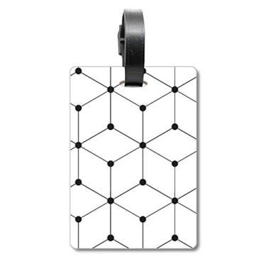 Imagem de Hexagon Line Art Grain Ilustration Pattern Bagagem Etiqueta Bagagem Cartão Scutcheon Etiqueta