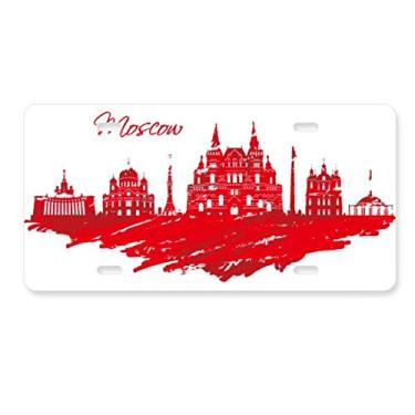 Imagem de DIYthinker Placa de carro Catedral Vermelha de Moscou, Cidade da Rússia, acessório de aço inoxidável para decoração de carro