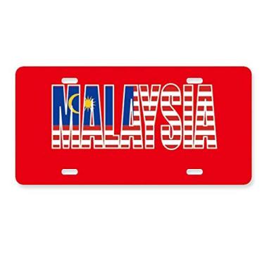 Imagem de DIYthinker Placa de carro com nome da bandeira da Malásia em aço inoxidável para decoração de carro