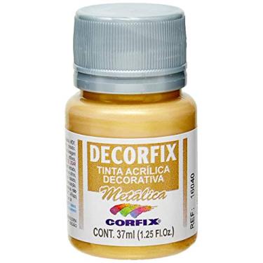 Imagem de Tinta Acrilica Metalica Decorfix Ouro 37ml. , Caixa com 6 Corfix, Multicor