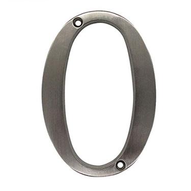 Imagem de Placa de porta flutuante 3D de 10 cm com número de placa de níquel acetinado com dígitos de liga, placa grande de 0 a 9, para casa ao ar livre, caixa de correio de hotel, antiferrugem durável