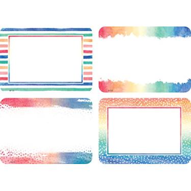 Imagem de Etiquetas e etiquetas para nome em aquarela - embalagem múltipla