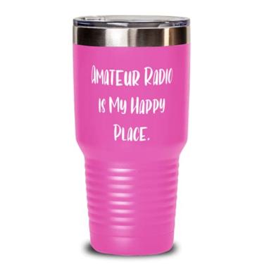 Imagem de Copo Epic Amateur Radio 850 g, Amateur Radio is My Happy Place, presente para homens e mulheres, presentes exclusivos de