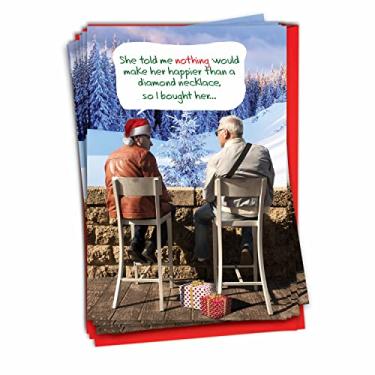 Imagem de NobleWorks, colar de diamante - 12 cartões de Natal masculinos divertidos - presentes hilários para homens velhos, conjunto de grandes quantidades (1 design, 12 cartões) C3378XSG-B12x1