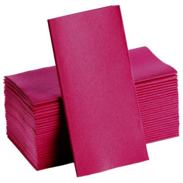 Imagem de Guardanapos fúcsia | Pano descartável com sensação de linho como guardanapos de almoço de papel | Toalhas de mão | Guardanapos de mão de papel macios, absorventes para cozinha, banheiro, festas,
