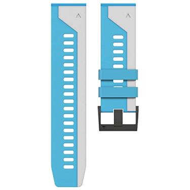 Imagem de TIOYW 26 22mm Pulseira de silicone para Garmin Fenix 6X 6Pro 5X 5 Plus Quaitx 3 Mk2i Tactix Delta Quick Release Easy Fit Pulseira de pulso (Cor: I, Tamanho: 26mm Fenix 3 3HR)