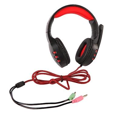 Imagem de Fone de Ouvido para Jogos Com Fio Com Microfone, Faixa de Cabeça Ajustável, Cancelamento de Ruído, sobre a Orelha, Multiaplicação, Macio e Confortável