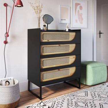 Imagem de Cômoda 4 Gavetas Apolo Preto Onix