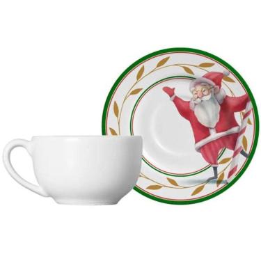 Imagem de Xícara de Chá C/ Pires em Cerâmica HO HO HO 250ml - ALLEANZA