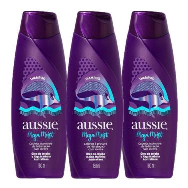 Imagem de Kit Com 3 Shampoo Aussie Moist 180ml Mega Moist