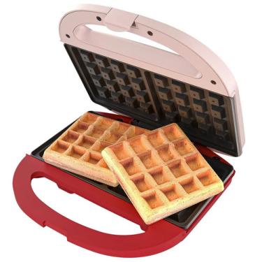 Imagem de Maquina Elética De Fazer Waffle Cadence Antiaderente 750w Cadence máquina de waffle waffles wafer wafleee weffe mini waffer wafle weffli elétrica antiaderente forma minis wafleira fazer whaffe wafle vermelho weffwle