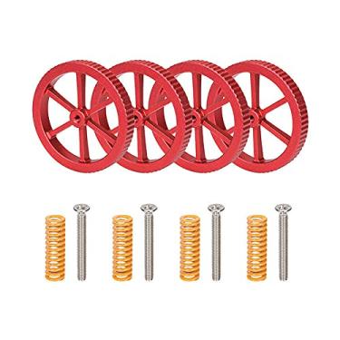 Imagem de DAGIJIRD Porca de nivelamento de torção manual de alumínio, 4 peças e parafuso de molas de matriz de cama quente peça atualizada para Ender 3/3 Pro