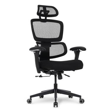 Imagem de Cadeira Office DT3 Azzera Home,ergonomica com revestimento Mesh + Tecido,apoio de cabeça 2D,braços 3D+,apoio lombar AWS+ajuste na altura do encosto,suporta até 120kg e altura máx. de 1,85m