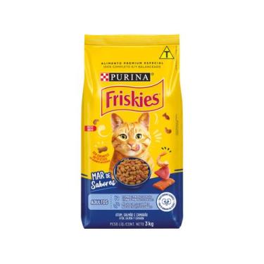 Imagem de Ração Premium Para Gato Friskies  - Adulto Peixes E Frutos Do Mar 3Kg
