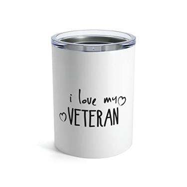 Imagem de Teegarb Letter Blanket Camiseta I Love My Veteran Vietnam Veteran Military | Camiseta Retirement | Legend Has Retired | Copo de camisa do vovô 283 g 283 g