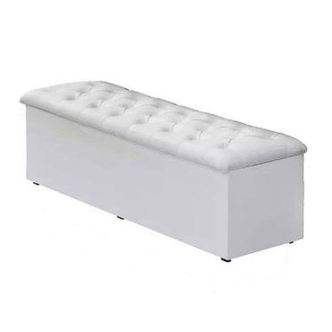 Imagem de Sapateira Baú Queen Corino Branco 47x158x51