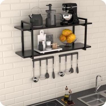 Imagem de Prateleira Estilo Industrial Cozinha De Parede Gnd Pp 120cm