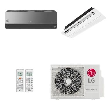 Imagem de Ar-Condicionado Multi Split Inverter LG 21.000 (1x Evap HW Artcool 9.000 + 1x Evap Cassete 1 Via 18.000) Quente/Frio 220V