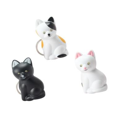 Imagem de 3 Pecas chaveiro de gato decoração chave guarnição do carro chaveiro de carro porta-chaves chaveiros gatinho chaveiros enfeites o gato pingente decorar