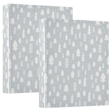 Imagem de Fichários de caderno cinza de árvore de Natal de 3,8 cm, fichários de caderno com três argolas, com prancheta, pacote com 1/2 pacotes, suprimentos de escritório, capa dura