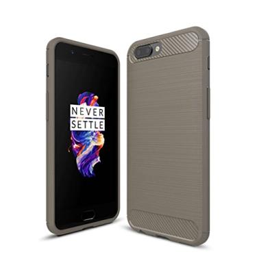 Imagem de Capa para OnePlus 5, capa de material de fibra de carbono, macia, antiderrapante, antiimpressões digitais, capa totalmente protetora para OnePlus 5