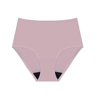 Imagem de AIRCUTE Roupa íntima absorvente para incontinência urinária feminina, sem costura, lixada, cintura alta, para proteção contra vazamentos na bexiga, 60 ml (blush, grande)