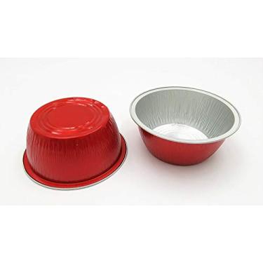 Imagem de Frigideira de ramequins de folha de alumínio colorida descartável KitchenDance - Formas redondas antiaderentes de 118 ml, perfeitas para assar em casa, padarias, restaurantes, pacote com 100, #ALU-50