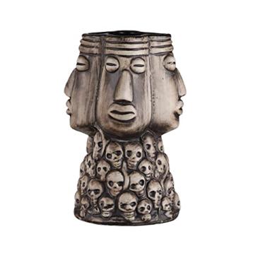 Imagem de ADIASEN 1 peça nova caneca tiki de cerâmica de caveira de três caras personalidade caneca de coquetel havaiana caneca de cerâmica caneca tiki copo de cerâmica criativo e personalizado
