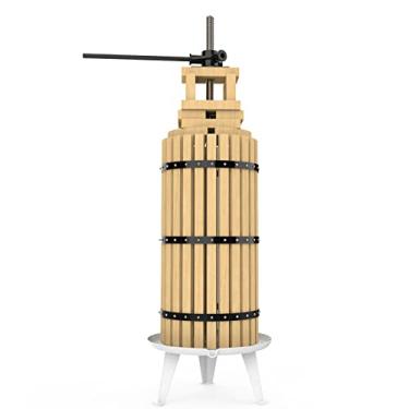 Imagem de SQUEEZE master Prensa clássica XL Fruit Apple Sidra Wine - 19 litros/30 L - Cesta de madeira maciça - Espremedor tradicional vintage - Barra com alça para suco, vinho, cidra - 1 saco de filtro