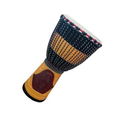 Imagem de Djembe Instrumento Tambor Africano De Pele De Cabra De Mogno Padrão De 10 Polegadas Para Performance Em Palco Adulto Pandeiro Africano Tambor africano Profissional (Color : B)