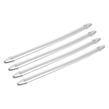 Imagem de Motoforti Protetor universal de proteção de porta de carro espelho retrovisor de porta lateral para-choques proteção de porta, anti-colisão, ABS, tom prateado, 4 peças