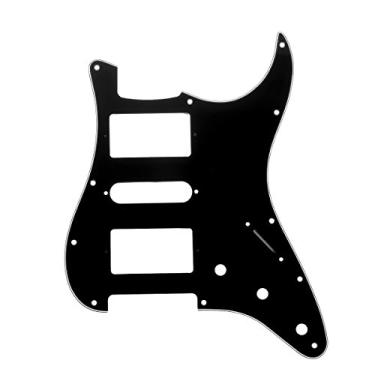 Imagem de Musiclily Pro 11 Furos Escudo HSH Pickguard Strato para Guitarra Fender EUA/Mexicana Made Stratocaster Standard Estilo Moderno, 3 Camadas Preto