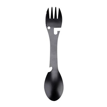 Imagem de Utensils para comidas de acampamento 5 em 1 Garrafa de Garfo de Garfo de Aço Inoxidável Portátil Multifuncional com Abridor de Lata Cortador de Lata para Acampamento Utensil com Abridor de Garrafa Multiferramenta para Acampamento Viagem Sobrevivência de Talheres